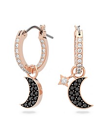 Women's Symbolic Moon Hoop Pierced Earrings