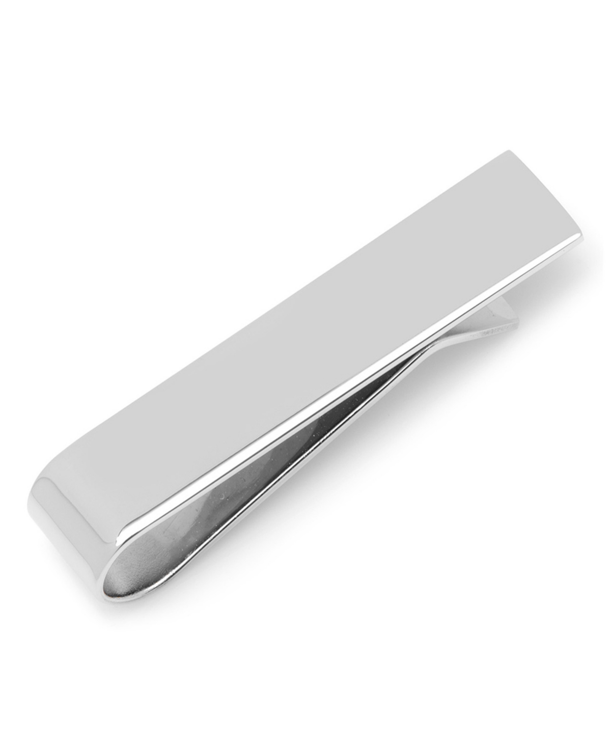 Ox and Bull Trading Co. Short Stainless Steel Engravable Tie Bar - Silver-Tone
