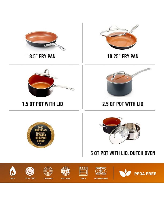 Gotham Steel CLOSEOUT! NonStick TiCeramic 10 Piece Round Cookware Set