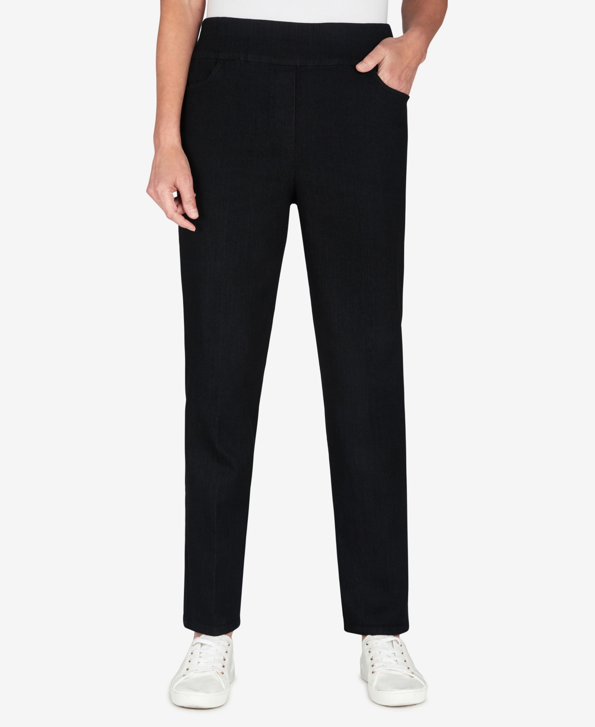 Shop Alfred Dunner Plus Size Super Stretch Mid-rise Short Length Pant In Black