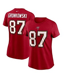 Women's Rob Gronkowski Red Tampa Bay Buccaneers Name Number T-Shirt