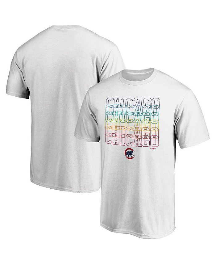 Men's Fanatics Branded Red Chicago Cubs Official Team Wordmark T-Shirt