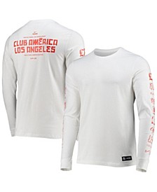 Men's White Club America LAxLA Voice Long Sleeve T-shirt