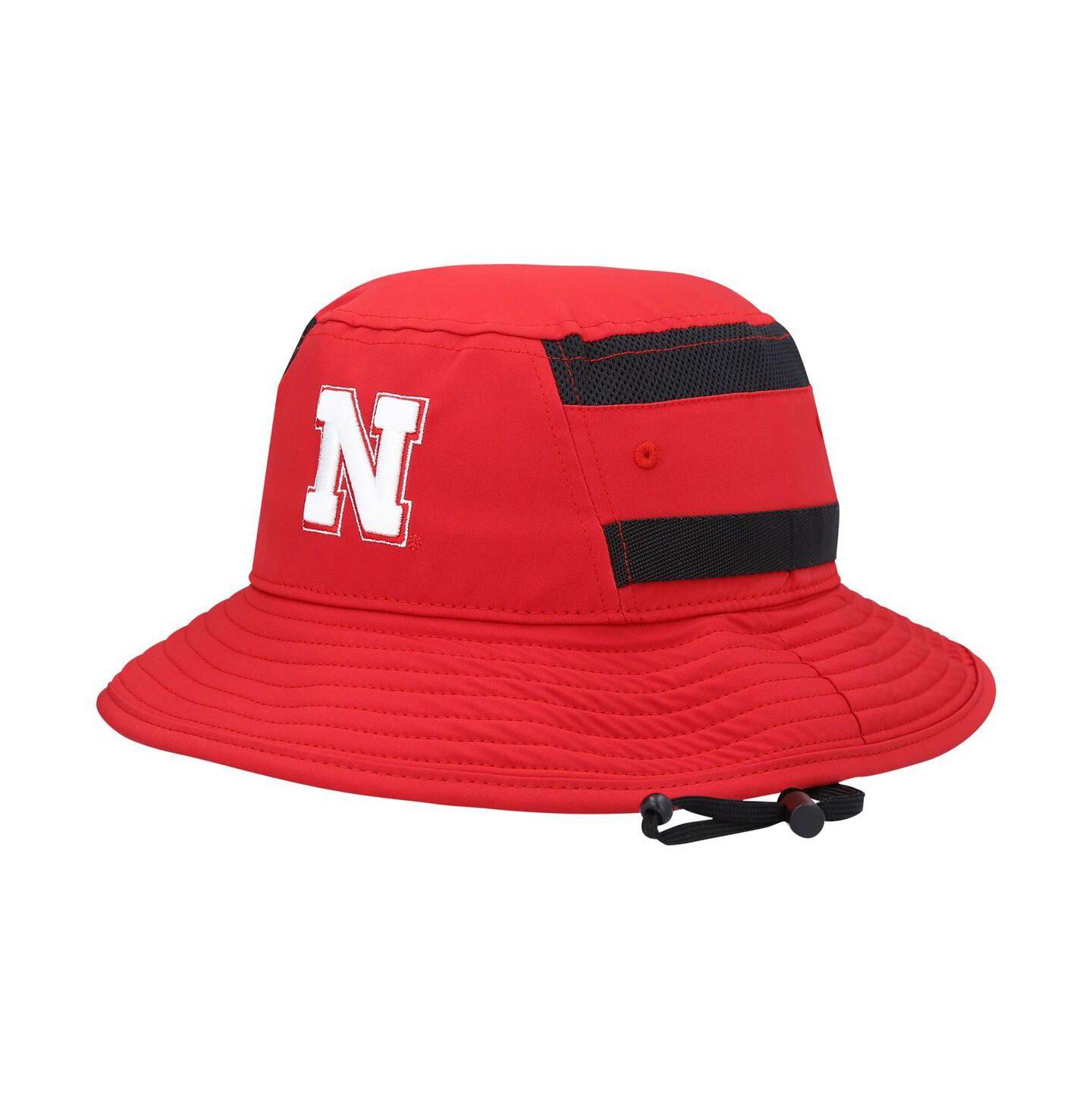 Мужская панама adidas Scarlet Nebraska Huskers 2021 Sideline Aeroready Bucket Hat — фото 1