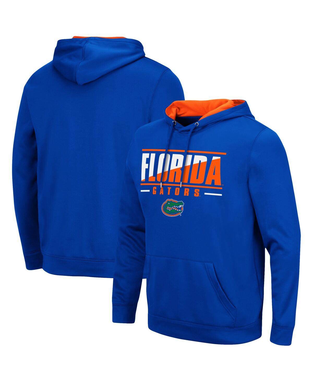 Colosseum Youth Boys Royal Kansas Jayhawks Dean Slash Stack Pullover Hoodie In Royal