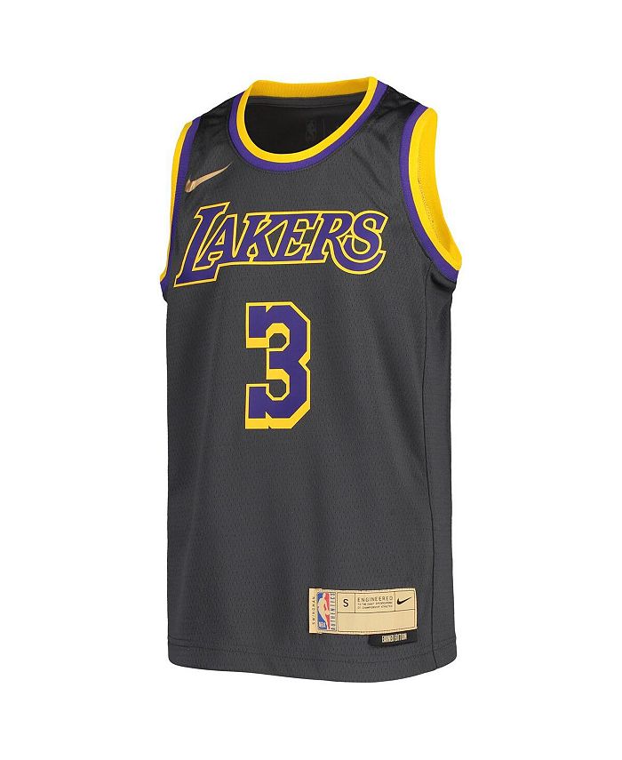 Nike Big Boys Anthony Davis Black Los Angeles Lakers 2020 and 21 ...
