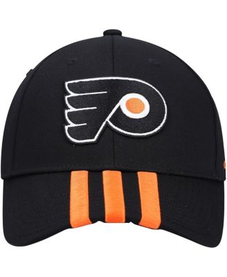 Men's Black Philadelphia Flyers Locker Room Three Stripe Adjustable Hat
