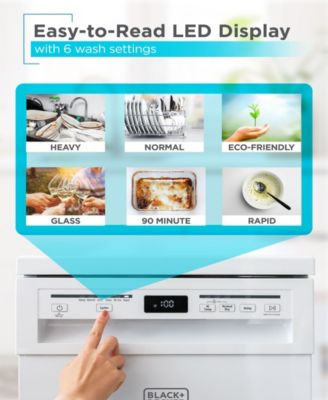 BLACK+DECKER Portable Dishwasher, 18 Inches Wide, 8 Place Setting