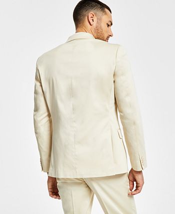 Alfani Men's Slim-Fit Solid Cream Cotton Suit Jacket, Created for Macy ...