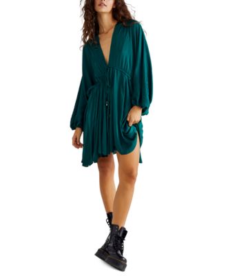 billowy wrap mini dress