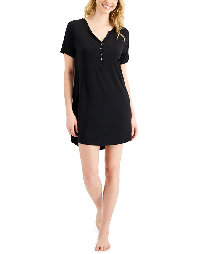 Alfani Short Sleeve Henley Sleep Shirt Created for Macy s Macy s