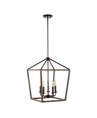 Oria 5-Light Iron Farmhouse Industrial Lantern LED Pendant