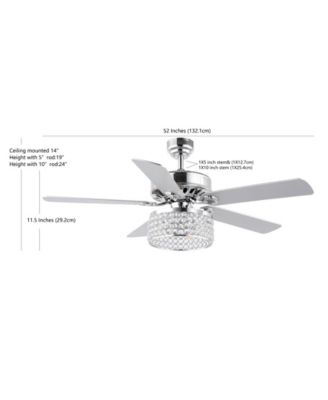 Kristie 3-Light Modern Glam Drum LED Ceiling Fan with Remote