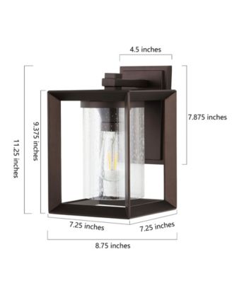 Vaughn 1-Light Modern Rustic Cube LED Outdoor Lantern Set of 2