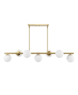 Luca Parisian 7-Light Modern Glam Iron Globe Linear LED Pendant