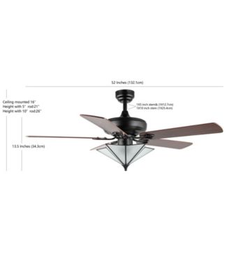 Moravia 5-Light Farmhouse Rustic Iron Star Shade LED Ceiling Fan with Remote