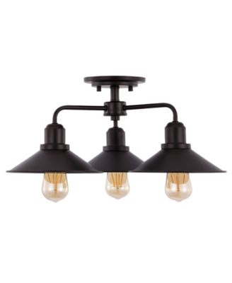 Calvin 3-Light Iron Industrial LED Pendant