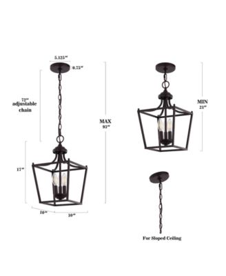 Camden 3-Light Iron Classic Midcentury Pendant Lantern