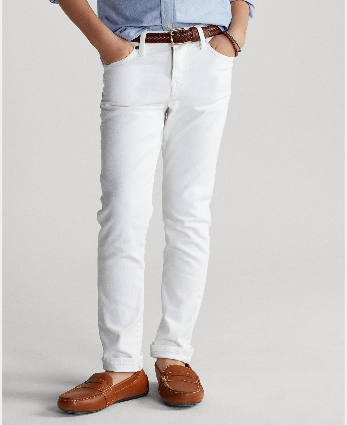 Shop Polo Ralph Lauren Big Boys Sullivan Slim Stretch Jeans In Cohen White