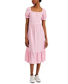 Petite Striped Seersucker Midi Dress, Created for Macy's