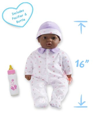 La Baby African American 16" Soft Body Baby Doll Purple Outfit