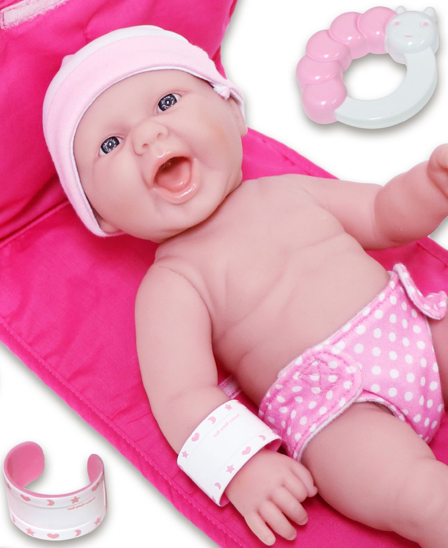 Детские куклы JC TOYS La Newborn 13" Smiling Baby Doll 10 Pcs Diaper Gift Set — фото 2