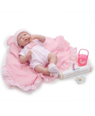 La Newborn Nursery 15.5" Soft Body Baby Doll Pink Outfit