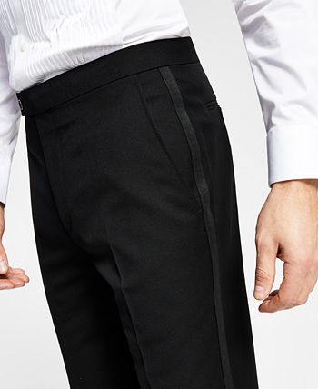 Alfani Men's Classic-Fit Stretch Black Tuxedo Pants, Created for Macy's ...