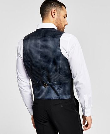Alfani - Men's Classic-Fit Stretch Black Twill Suit Vest