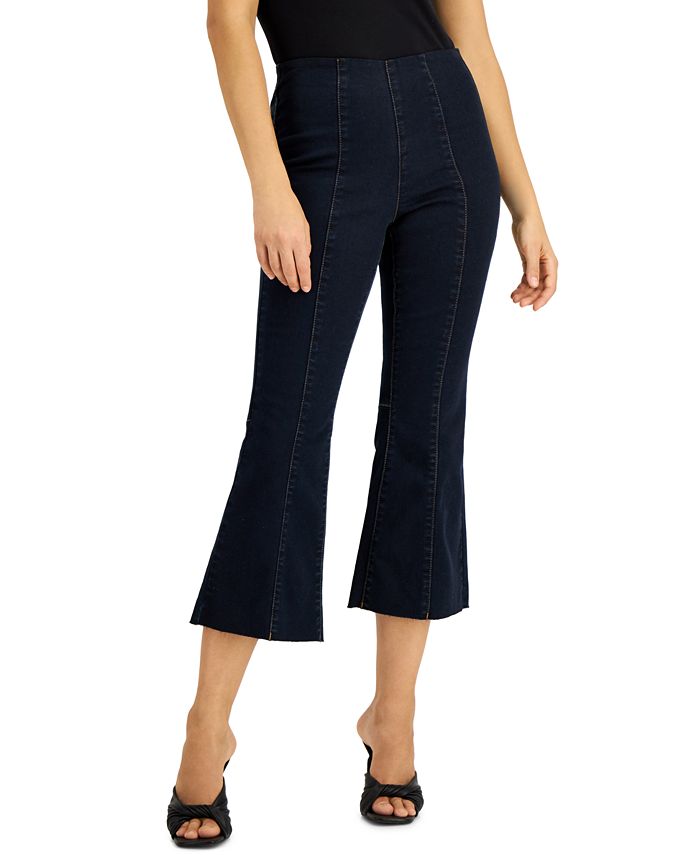 Women's Cropped Kick Flare Pull On Pants A New Day Size 18 Navy at   Women's Clothing store