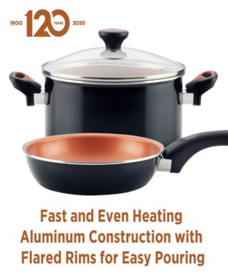 Glide Copper Ceramic Nonstick Straining 3 Qt Saucepan