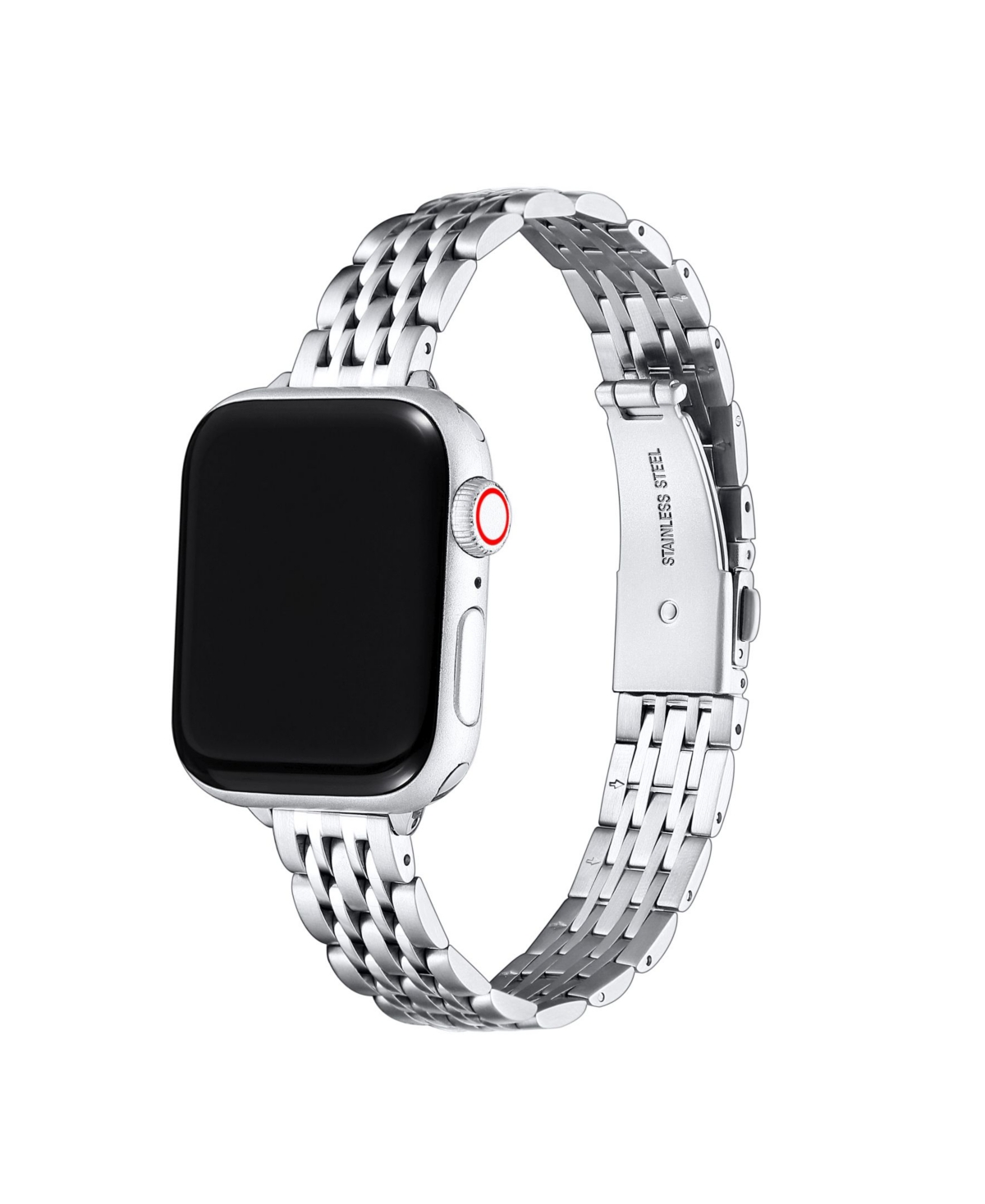 Posh Tech Rainey Skinny Stainless Steel Band for Apple Watch 44,45,46,49mm - Silver-tone