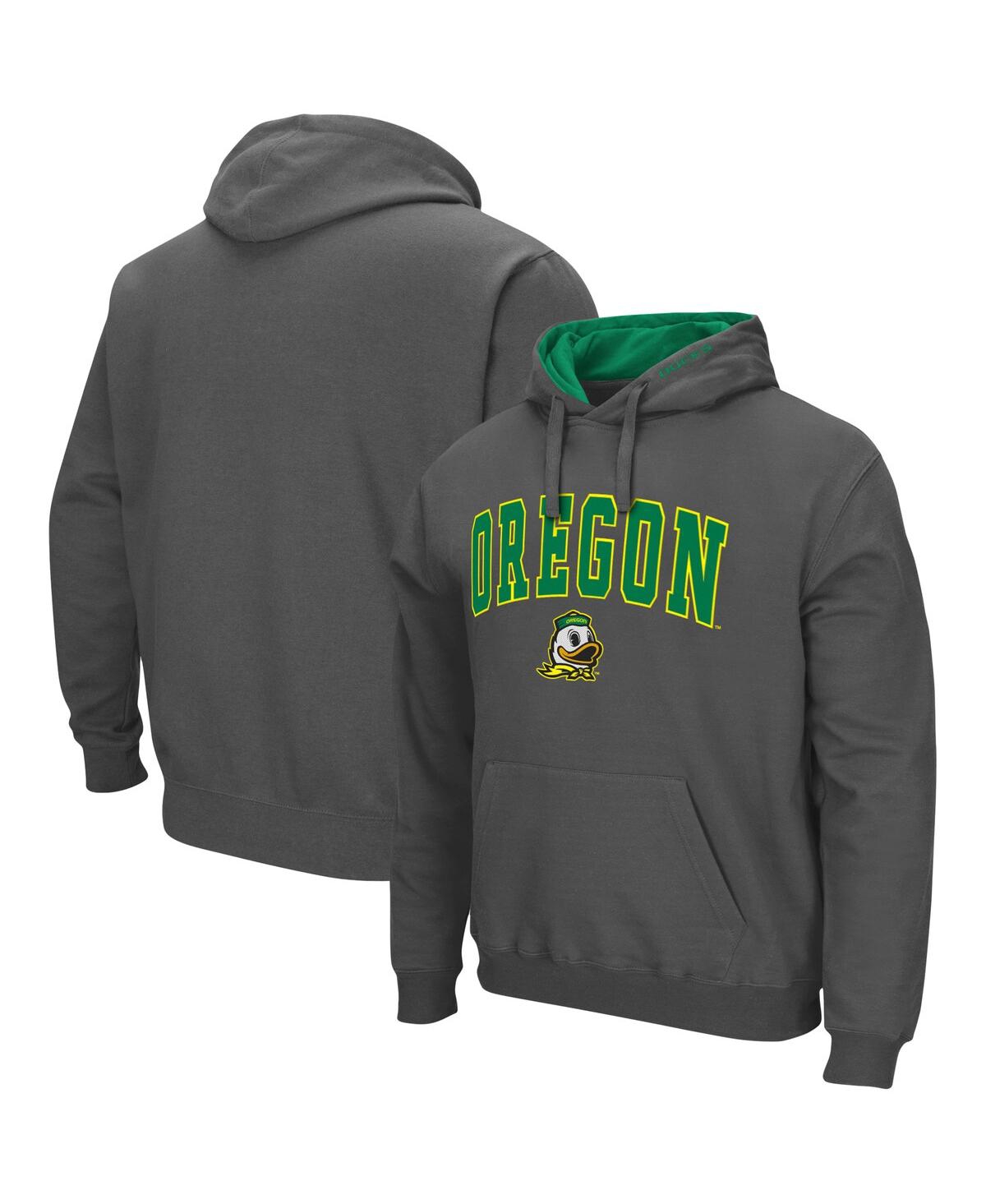 Colosseum Men's Charcoal Oregon Ducks Arch Logo 3.0 Full-zip Hoodie In Charcoal