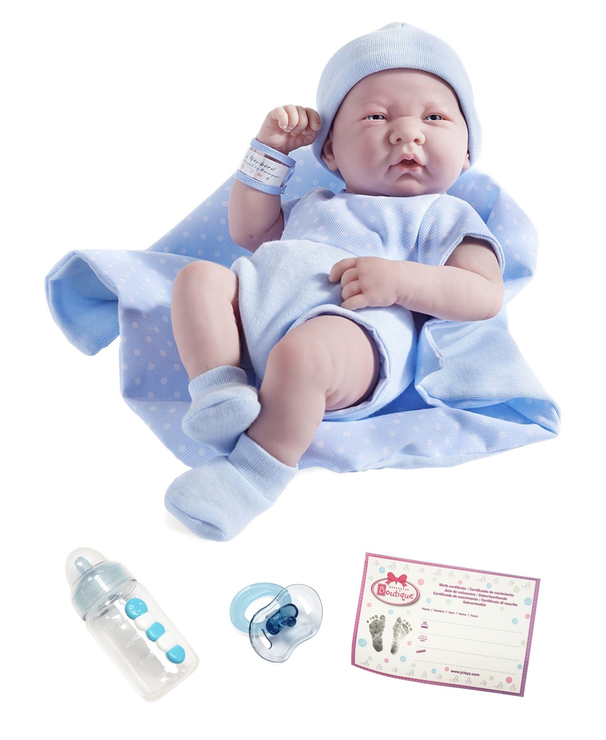 Jc Toys La Newborn14 " Real Boy Baby Doll Blue Outfit