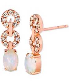 Neopolitan Opal (3/8 ct. t.w.) & Nude Diamond (1/4 ct. t.w.) Stud Earrings in 14k Rose Gold