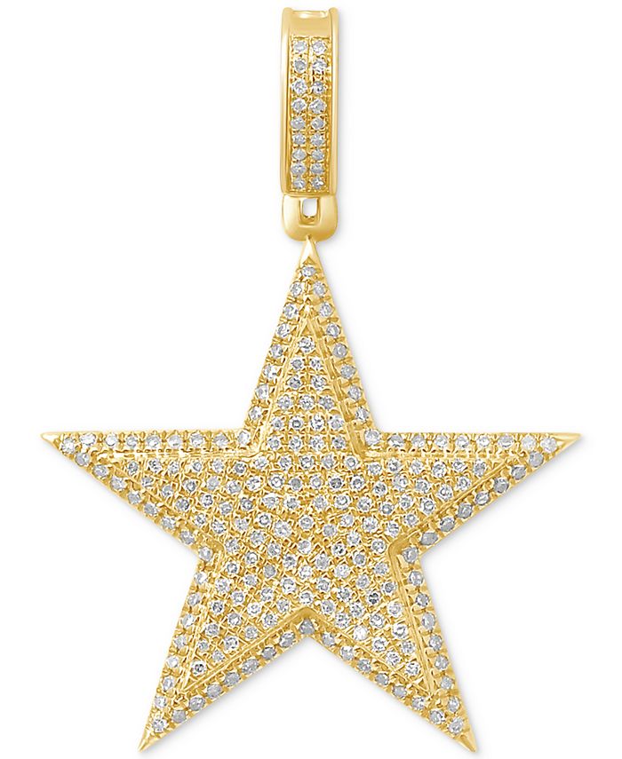 Macy's - Diamond Pav&eacute; Star Pendant (1/2 ct. t.w.) in 10k Gold