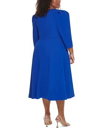 Calvin Klein Plus Size Puff-Sleeve Midi Dress & Reviews - Dresses - Plus  Sizes - Macy's