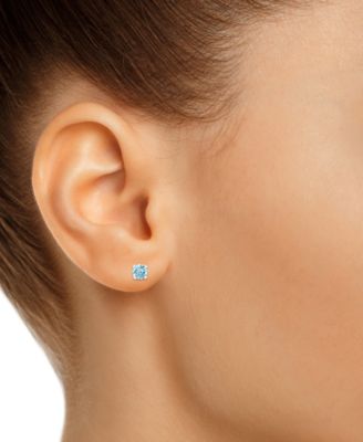 Aquamarine (1/5 ct. t.w.) Solitaire Stud Earrings in 14k Gold (Also in Sapphire, Emerald & Ruby)