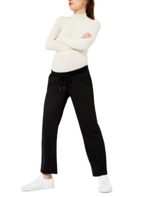 Under Belly Ponte Knit Drawstring Straight Ankle Pant - Xs - Black