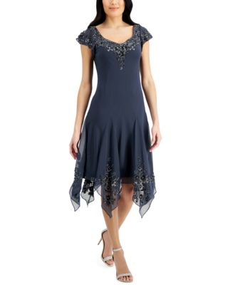 J Kara Embellished Asymmetric Cocktail Dress - Macy's