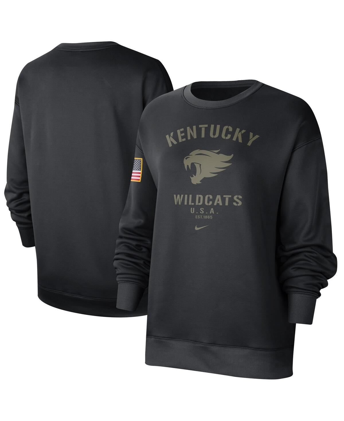 Women's Black Kentucky Wildcats Military-Inspired Appreciation Therma Performance All-Time Pullover Sweatshirt