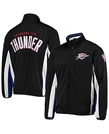 Men's Black Oklahoma City Thunder 75th Anniversary Power Forward Space-Dye Full-Zip Track Jacket