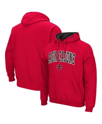 Men's Colosseum Black Louisiana Ragin' Cajuns Arch and Logo Pullover Hoodie