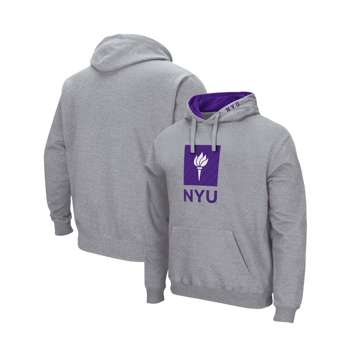Мужское худи Colosseum NYU Arch and Logo Pullover, цвет: Меланжевый серый — фото 1
