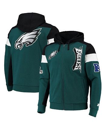 Starter Men's Midnight Green, Black Philadelphia Eagles Logo Extreme  Full-Zip Hoodie - Macy's