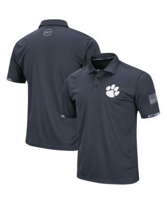 Men's Big and Tall Charcoal Clemson Tigers OHT Military-Inspired Appreciation Digital Camo Polo Shirt