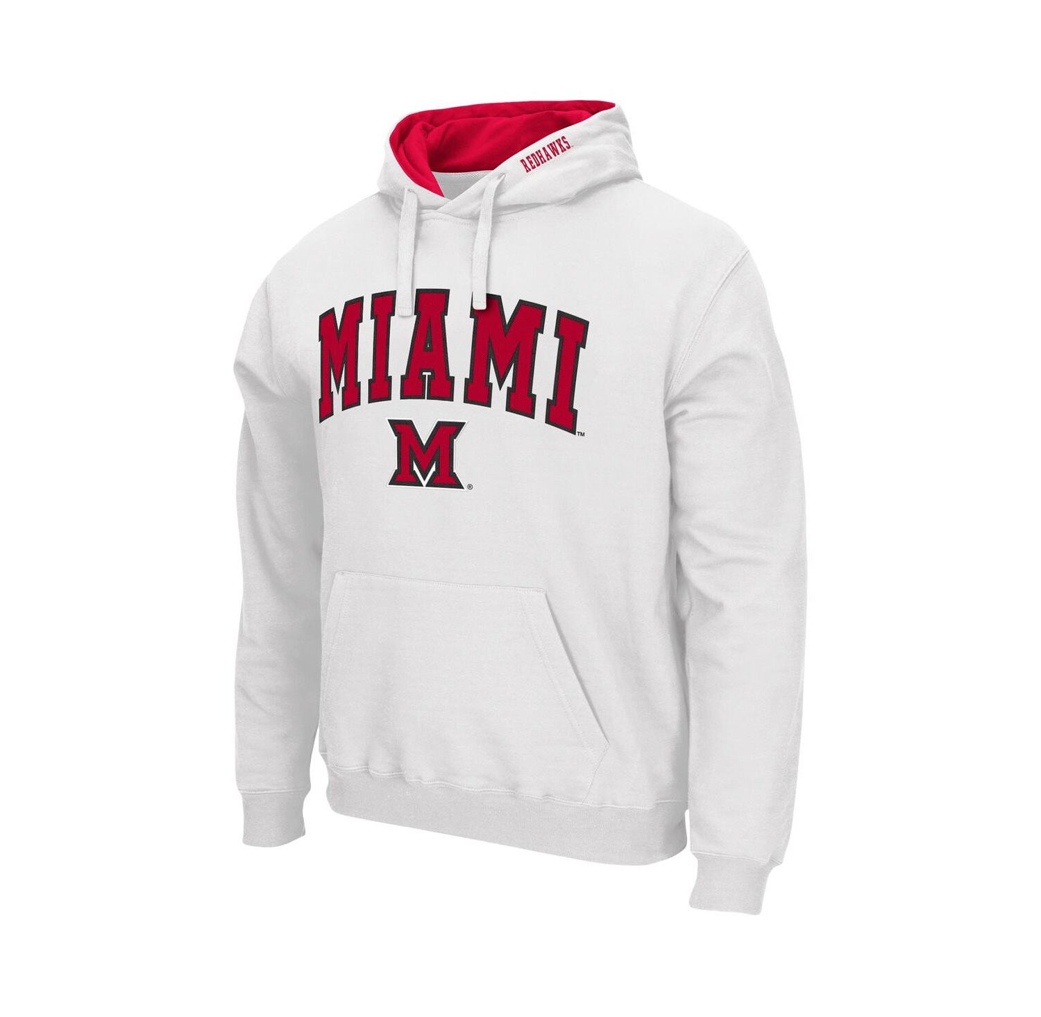 Men's Charcoal Miami University Redhawks Arch and Logo Pullover Hoodie