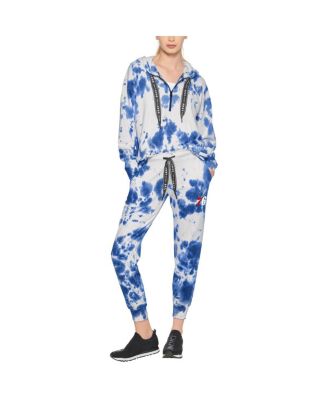 Women's White and Royal Philadelphia 76ers Melody Tie-Dye Jogger Pants