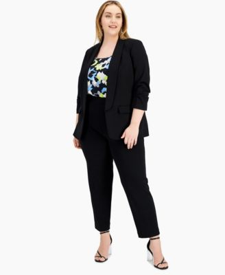 Bar III - Plus Size Open-Front Blazer