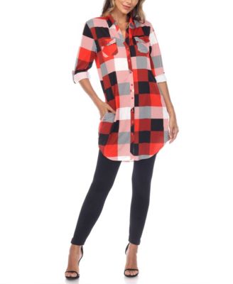 Women's Plaid Tunic Shirt